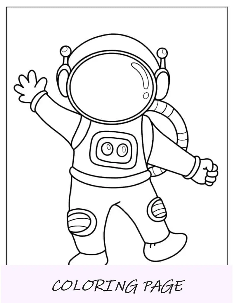 Esboço simples de astronauta para crianças