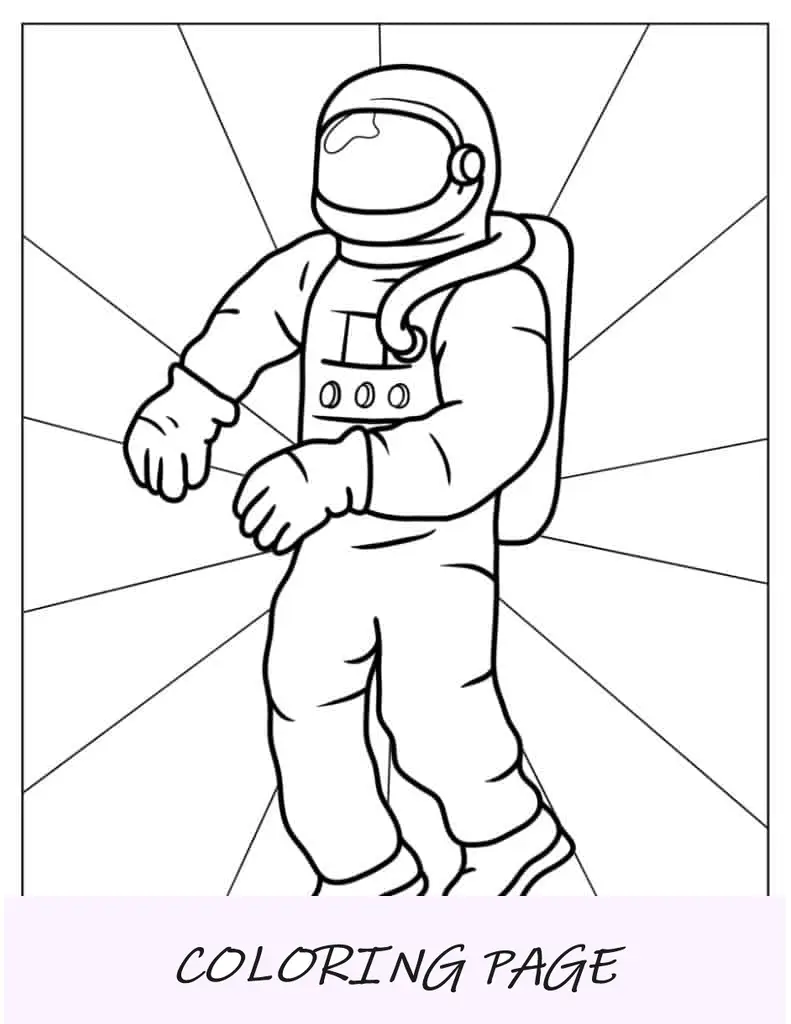 Página para colorir do astronauta da NASA