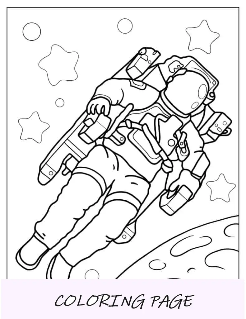 Astronauta fazendo caminhada espacial com Jet Pack