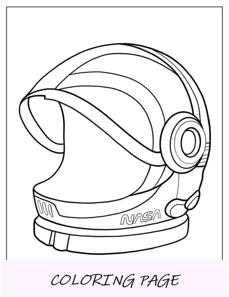 Capacete espacial de astronauta da NASA para colorir