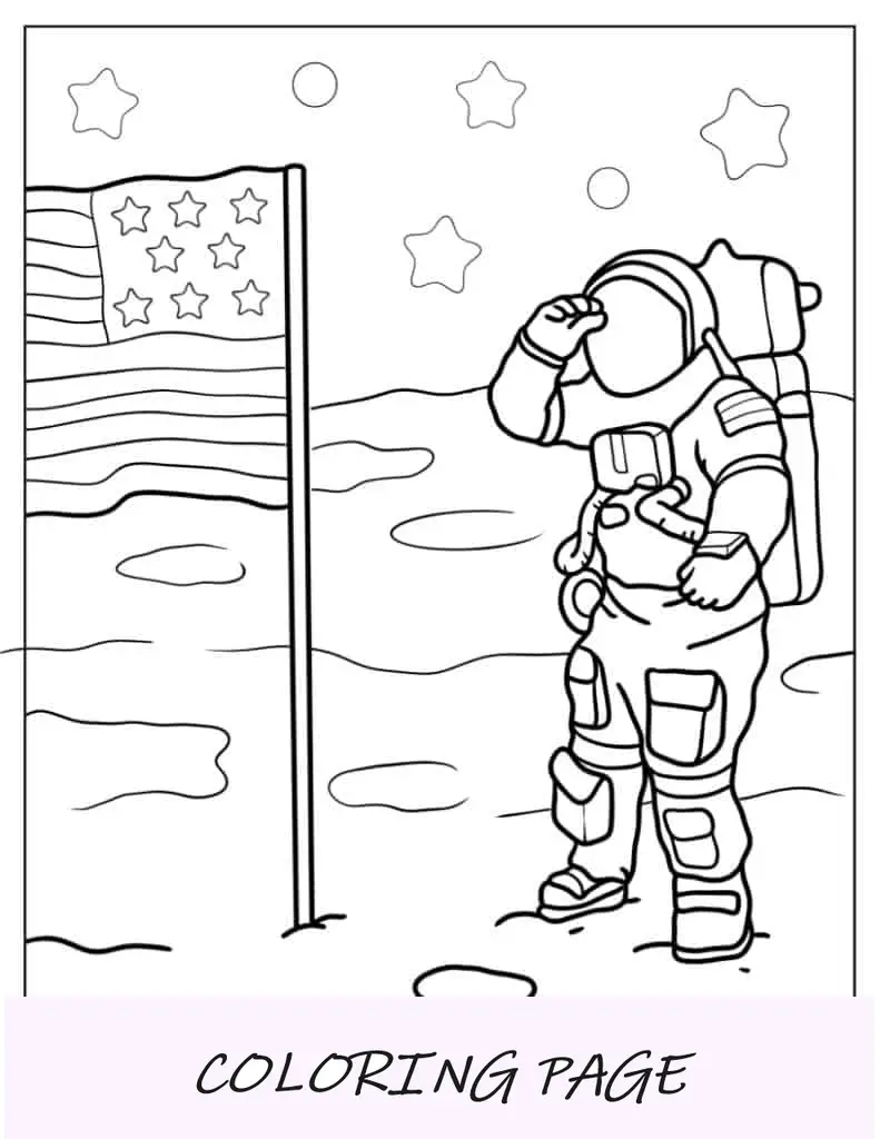Astronauta de aparência realista com bandeira americana