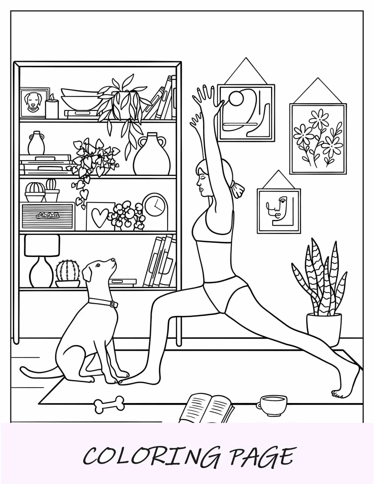 Desenho simples de escadas, arcos e sol para colorir Boho