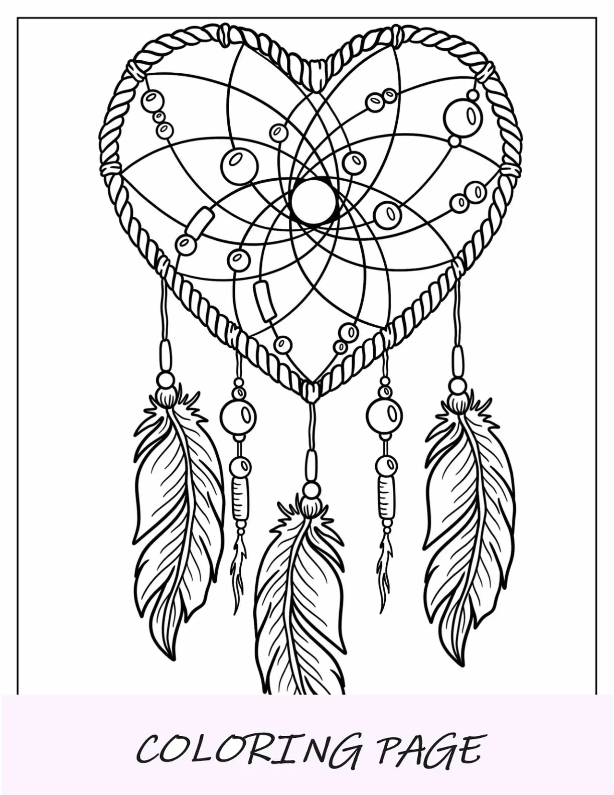 Página para colorir Boho do recanto com planta da casa, cadeira e obras de arte