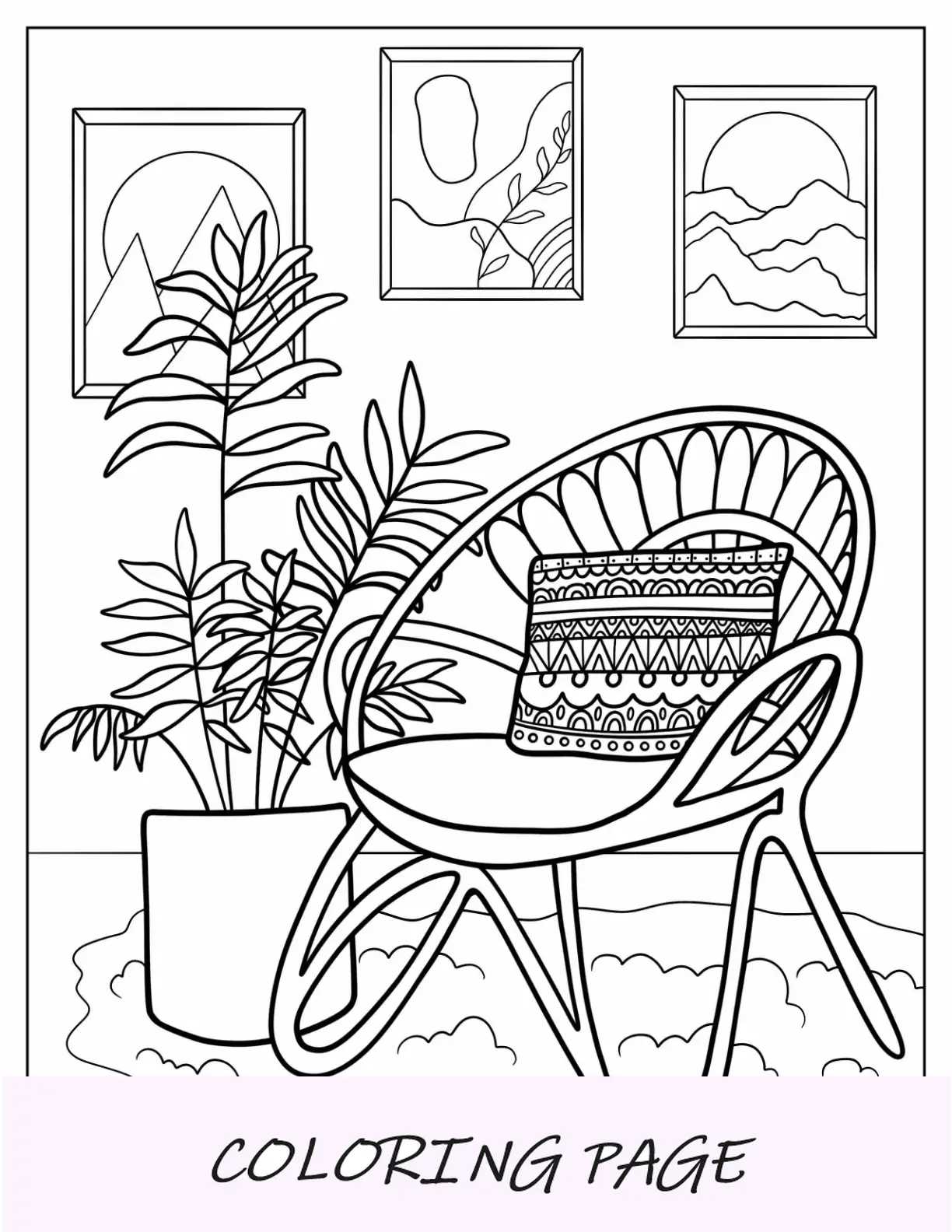 Página para colorir Boho de arco de flores para crianças