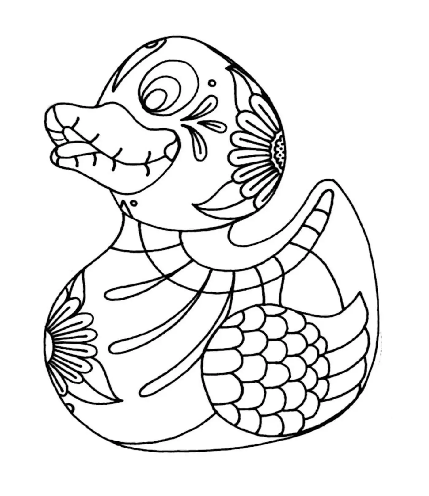 Cute Baby Girl Duck Coloring Page