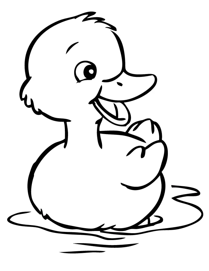Cute Baby Duck Coloring Page