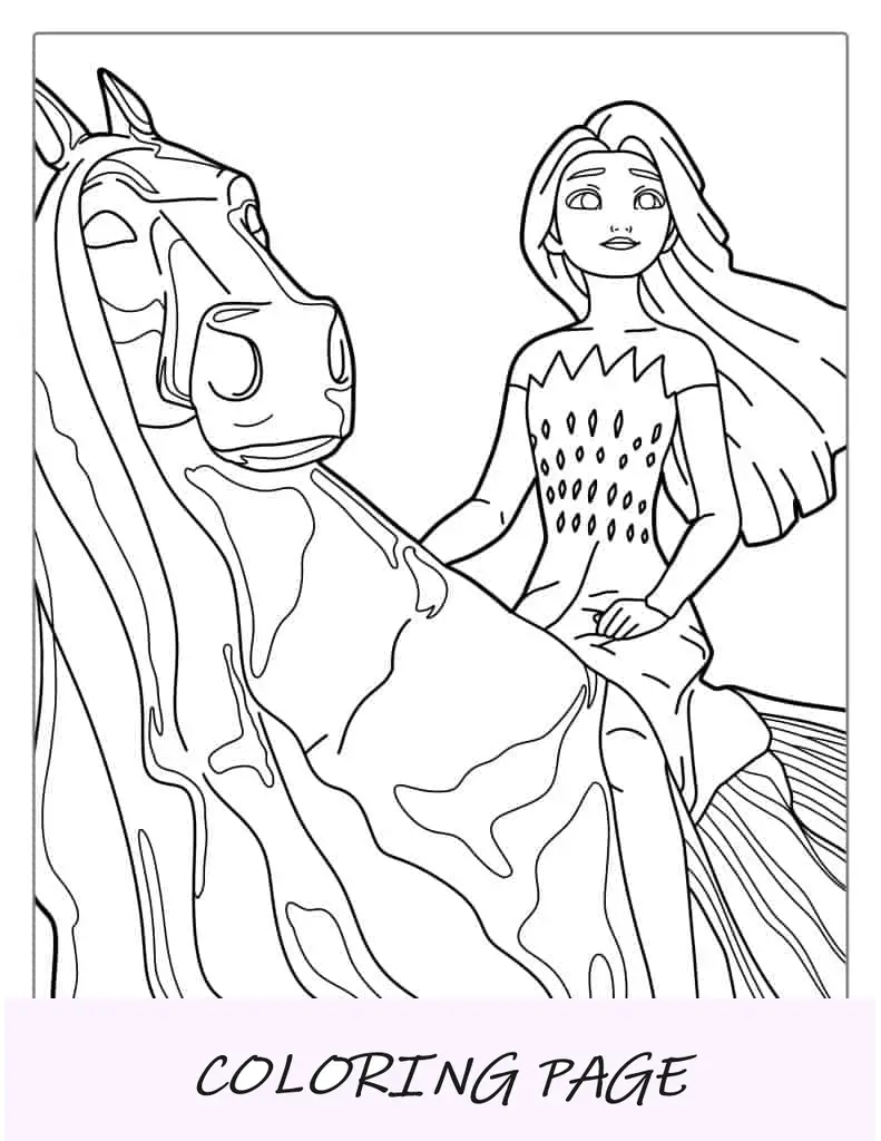 Elsa Riding Water Horse (The Nokk) Colorir