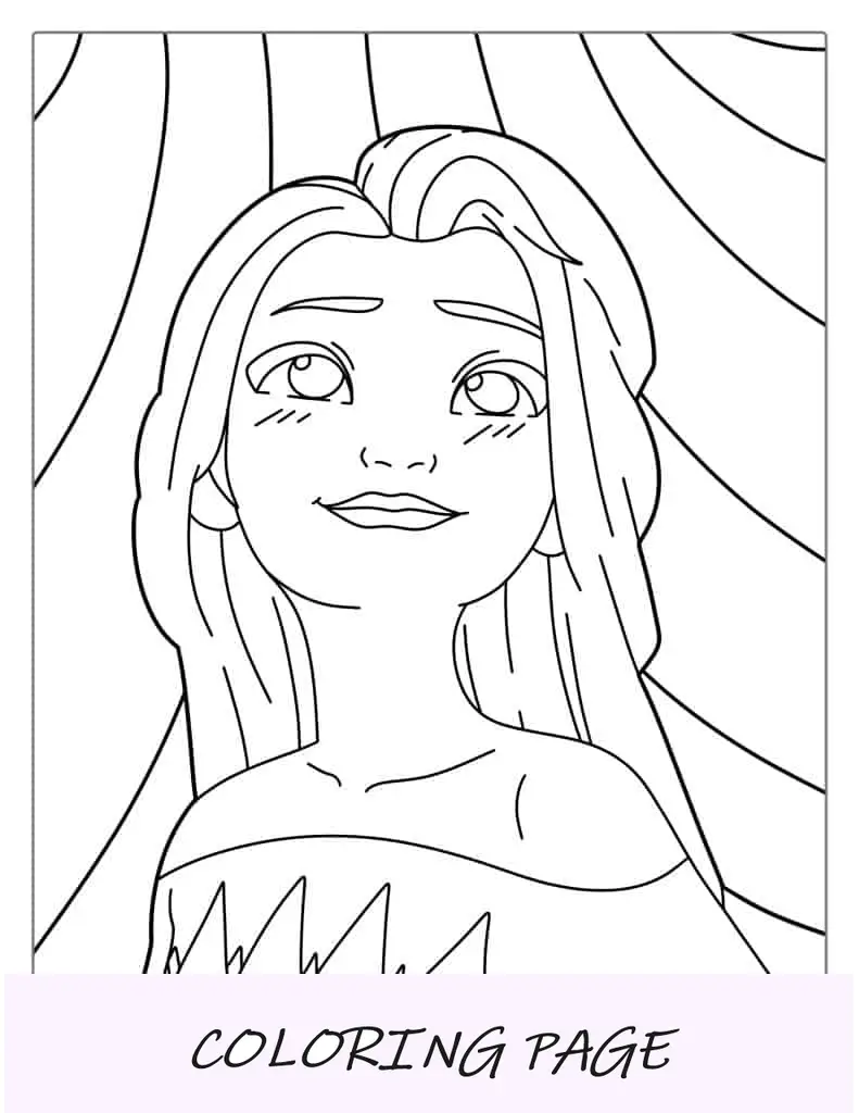 Página para colorir fácil da Elsa para crianças