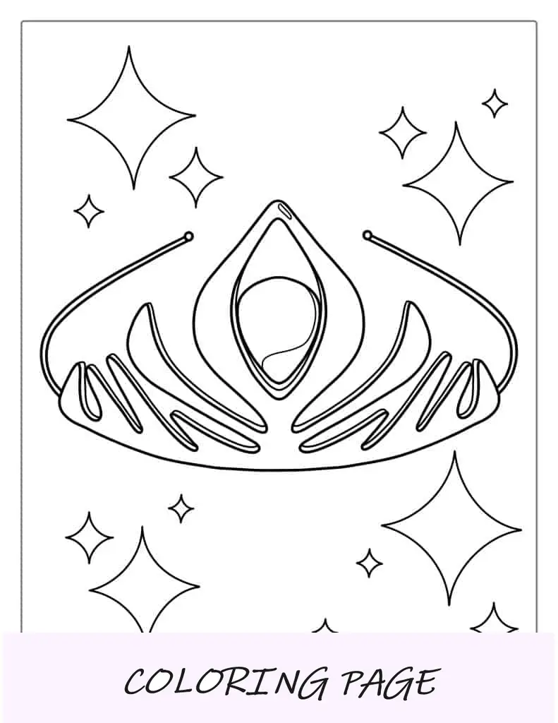 Página para colorir da coroa de Elsa
