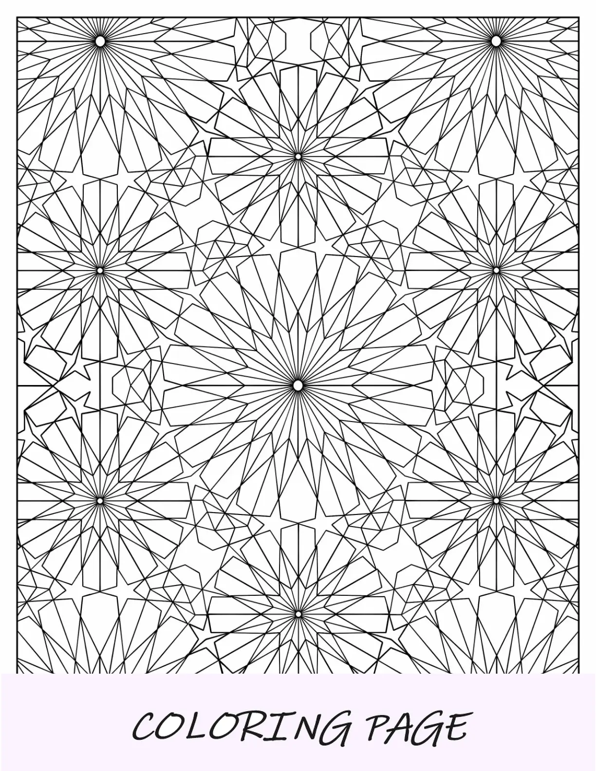 Página completa para colorear geométrica abstracta de formas