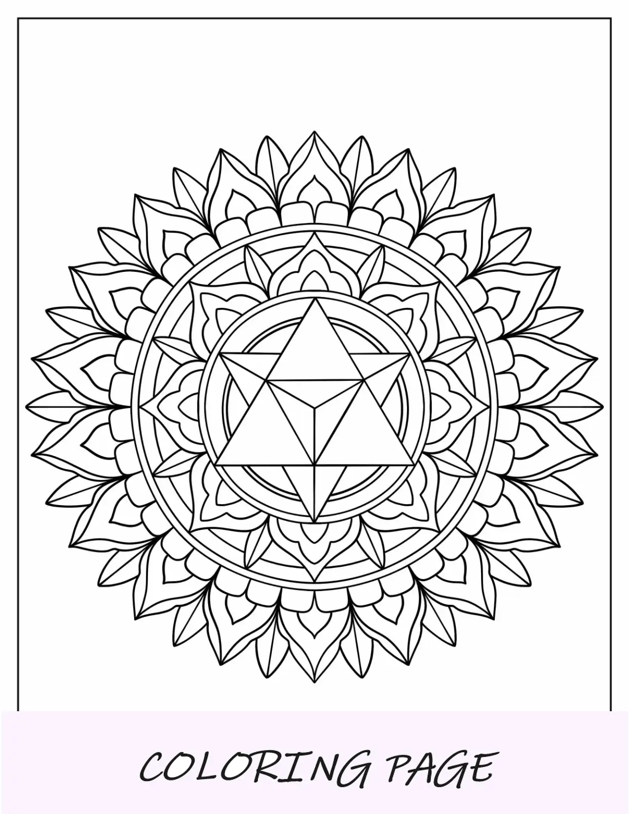 Página para colorear de flores geométricas de mandala