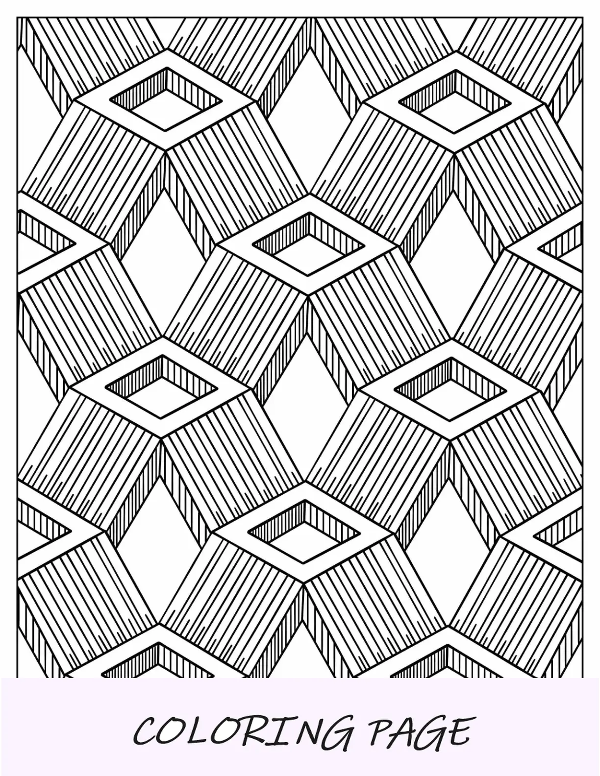 Patrón de página para colorear geométrico de bucle de rampa