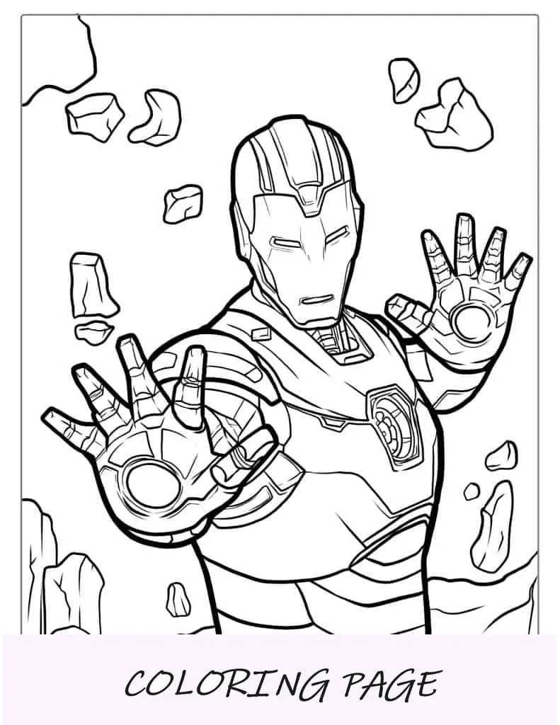 Hoja para colorear de Iron Man