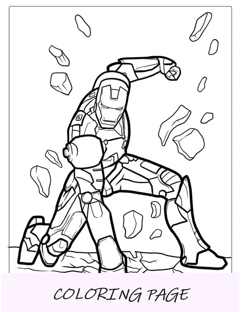 Dibujo para colorear de traje de Iron Man Mark 42