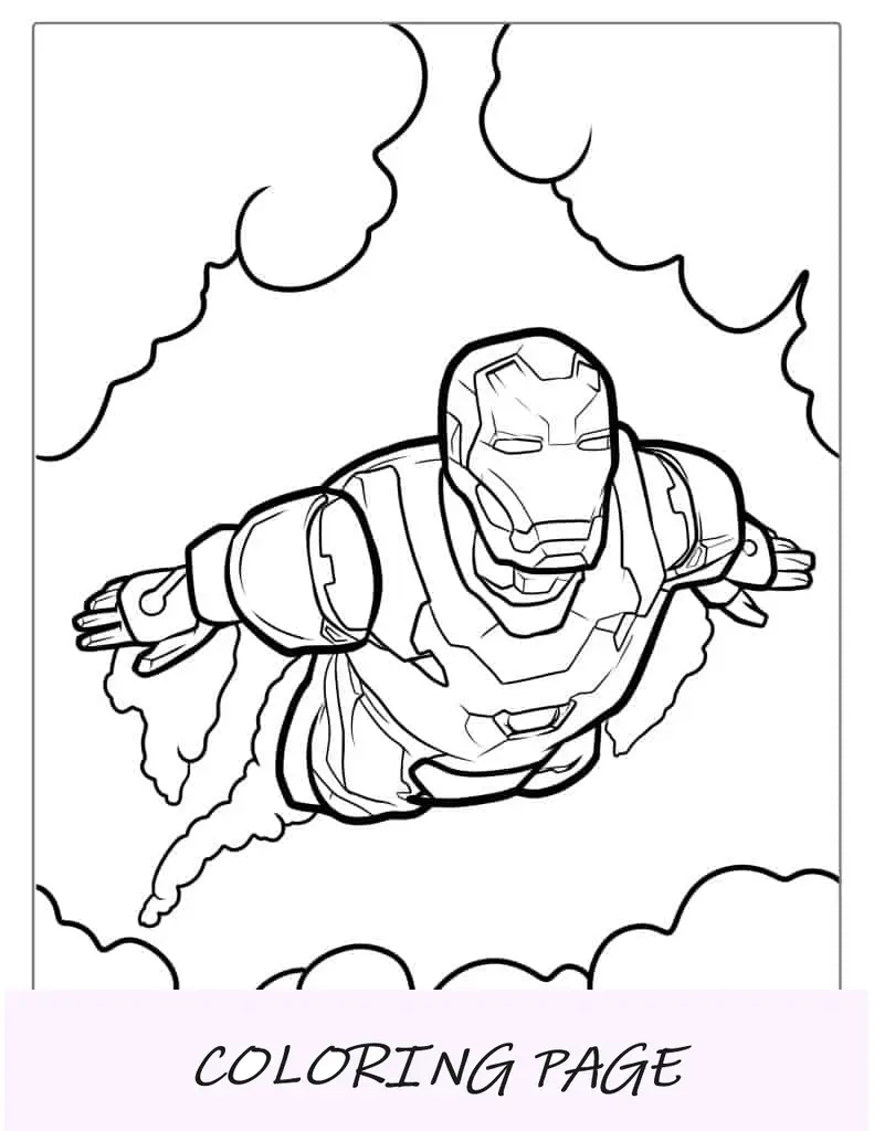 Iron Man volando en el cielo