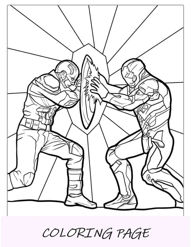 Dibujos Para Colorear Capitan America Vs Iron Man