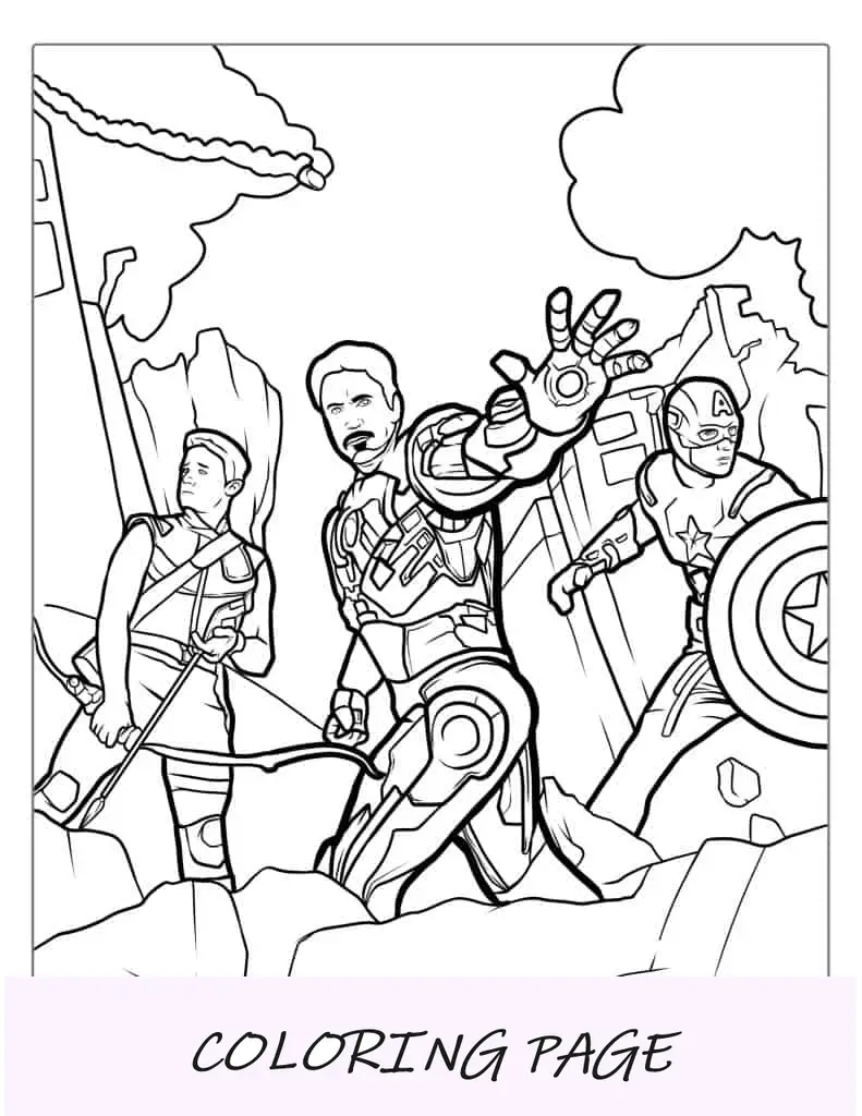 Iron Man Con Los Vengadores Para Colorear
