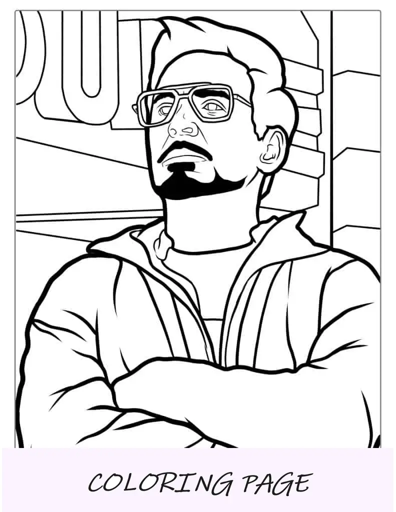 Dibujo para colorear de Tony Start (Iron Man)