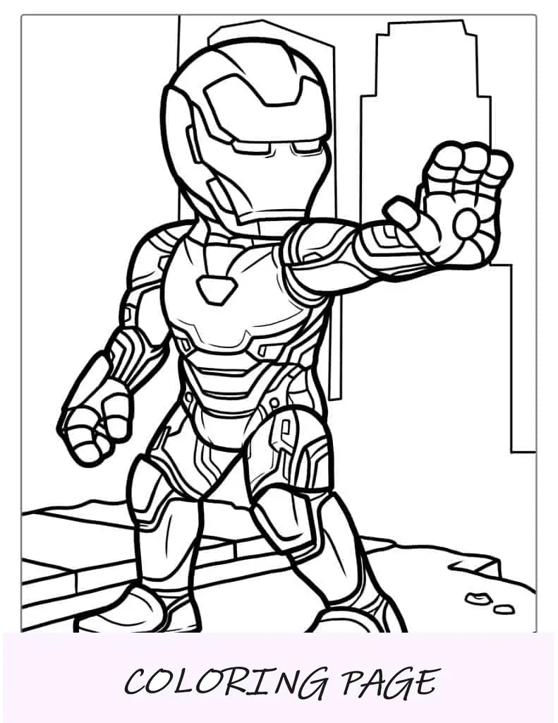 Esquema simple de Iron Man para colorear