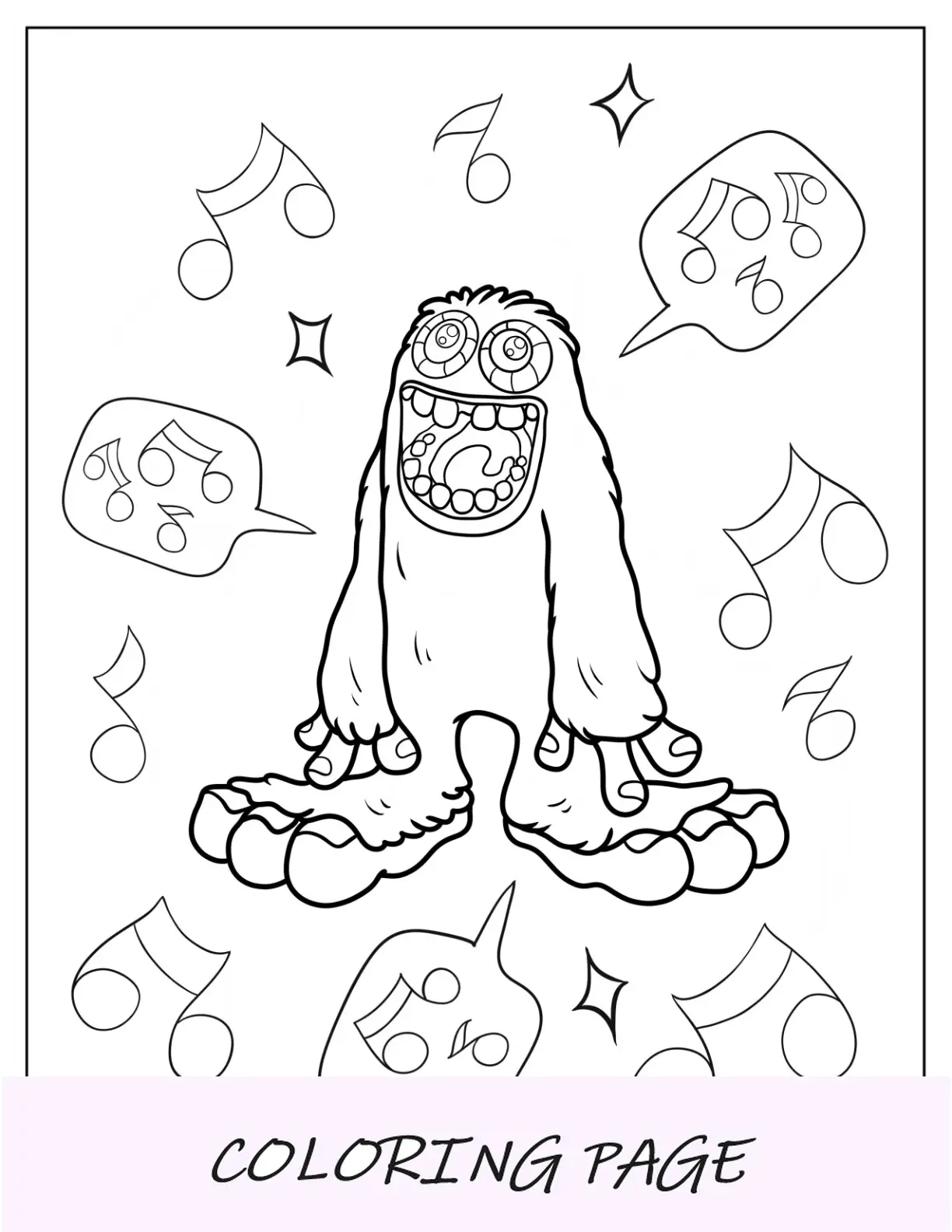 Página para colorir de My Singing Monsters de Singing Mammott