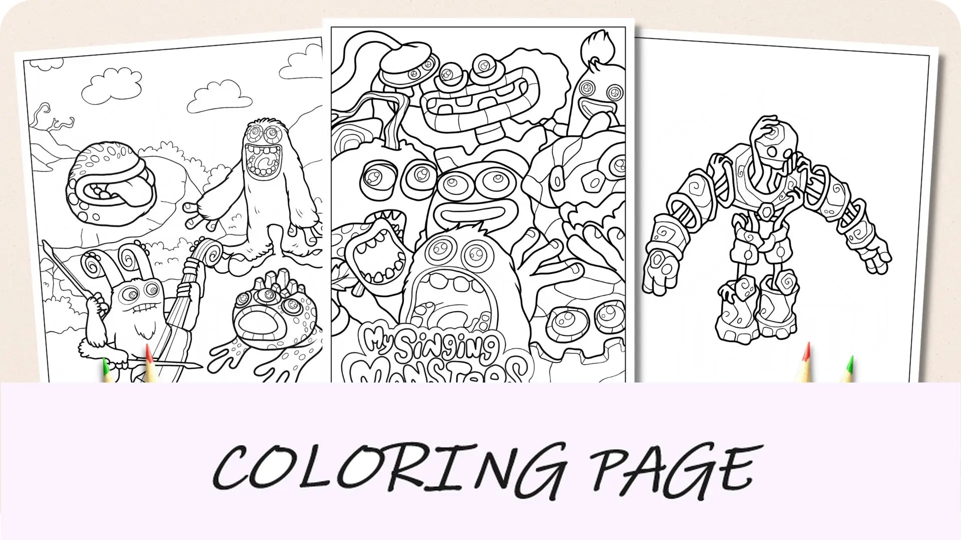 Desenhos para colorir de meus monstros cantores Imagem em destaque