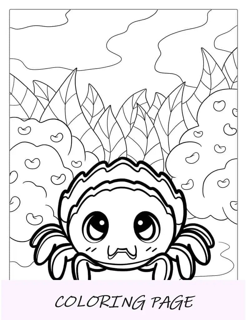 Folha para colorir de desenho animado fofo para crianças