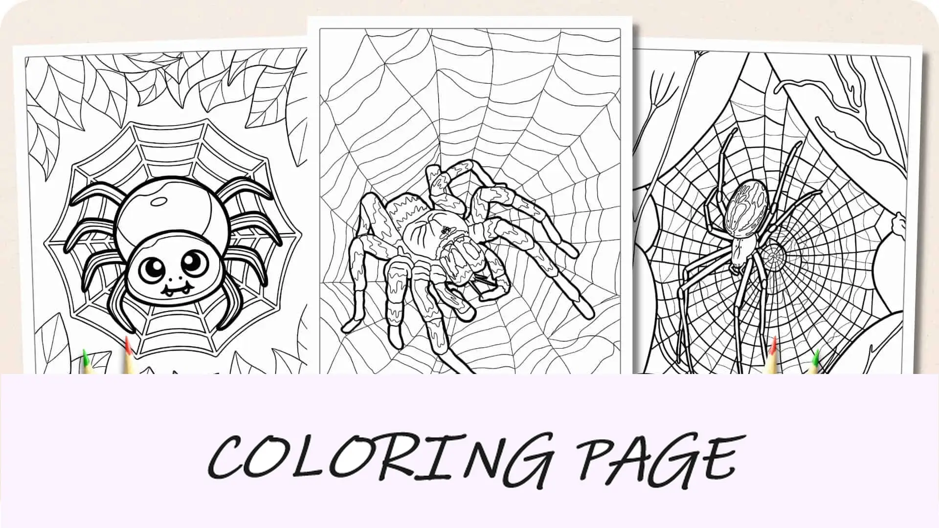 Imagem em destaque de páginas para colorir de aranha