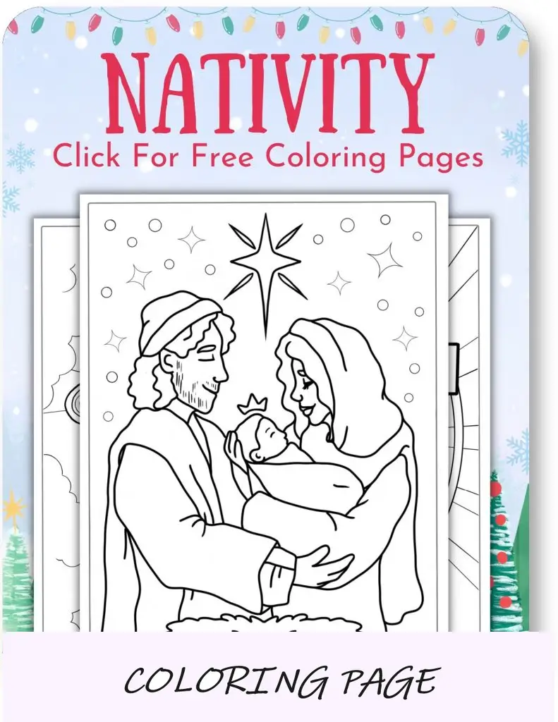 Desenhos para colorir de presépio para o Natal_