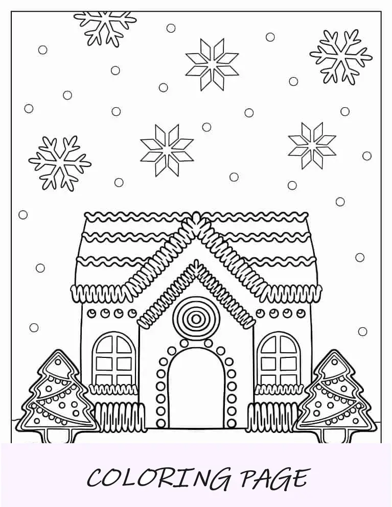 Página para colorir de Natal da Realistic Gingerbread House