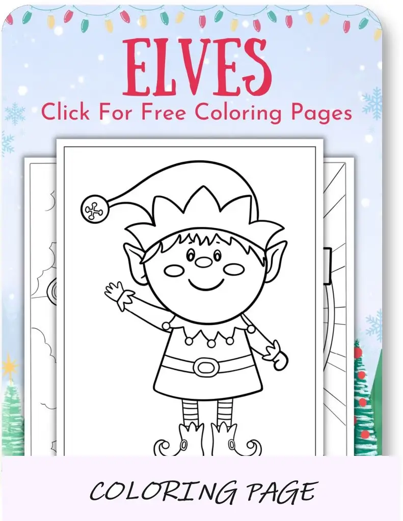 Desenhos de Elfos para colorir para o Natal_