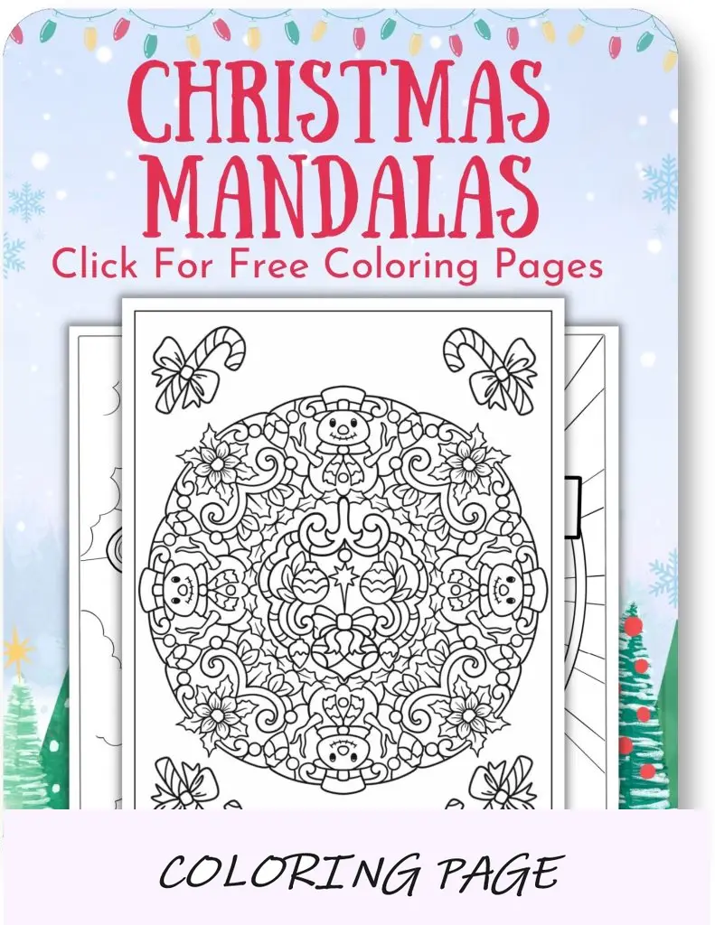 Desenhos para colorir de mandalas de Natal para o Natal_