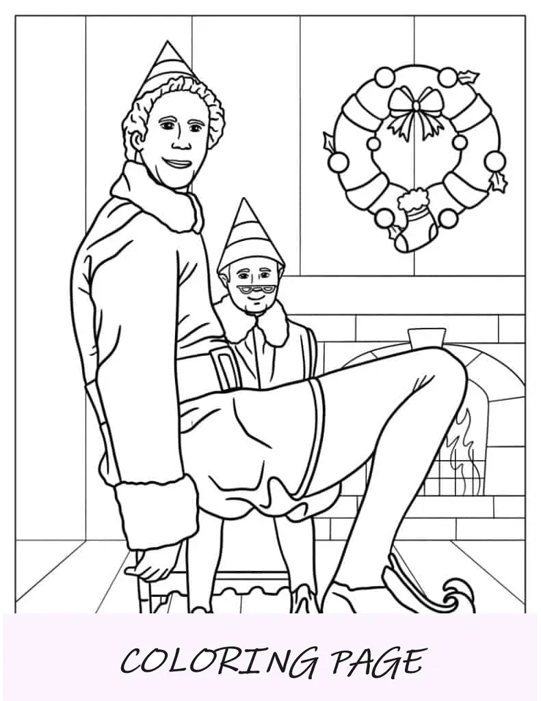 Página para colorir de Natal de Buddy Elf