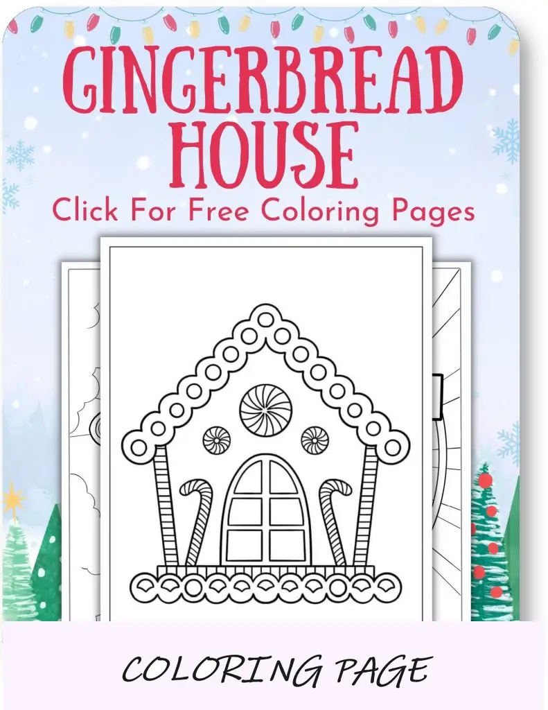Páginas para colorir de casa de gengibre para o Natal_