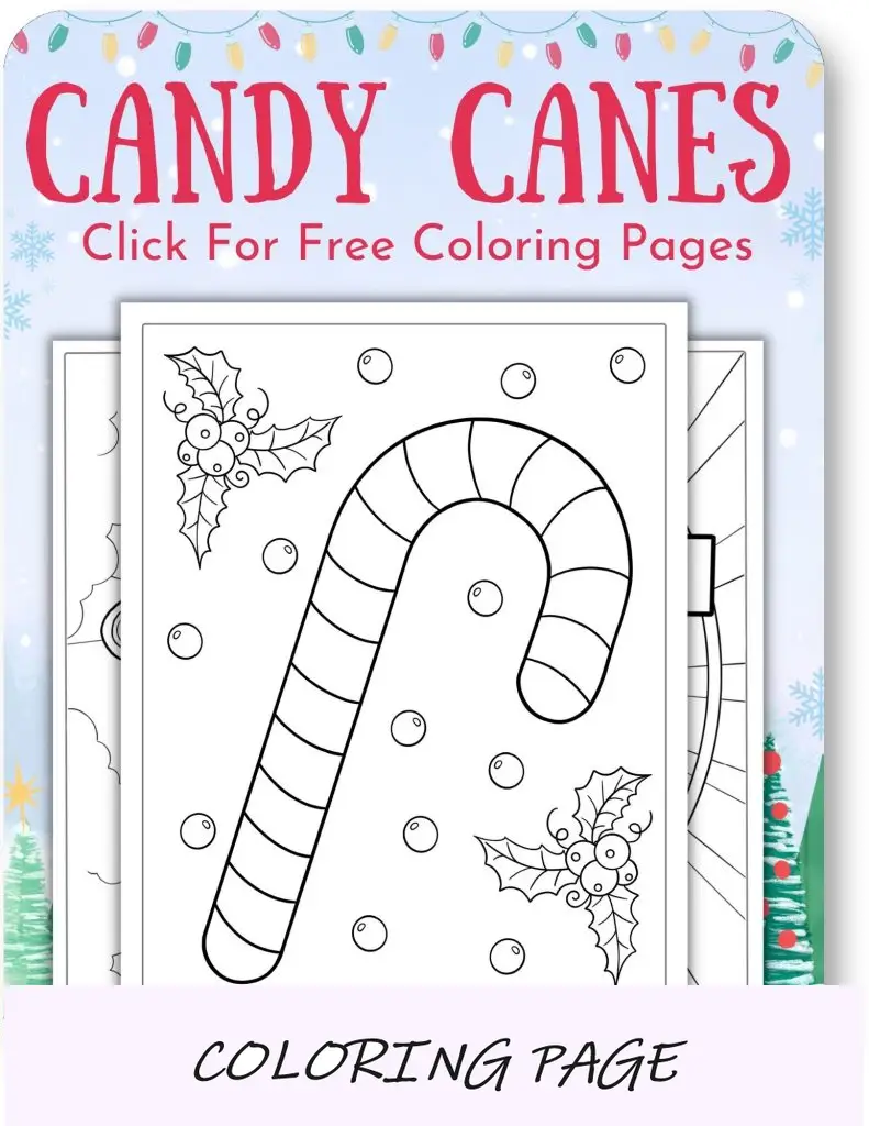 Desenhos para colorir de bastões de doces para o Natal_