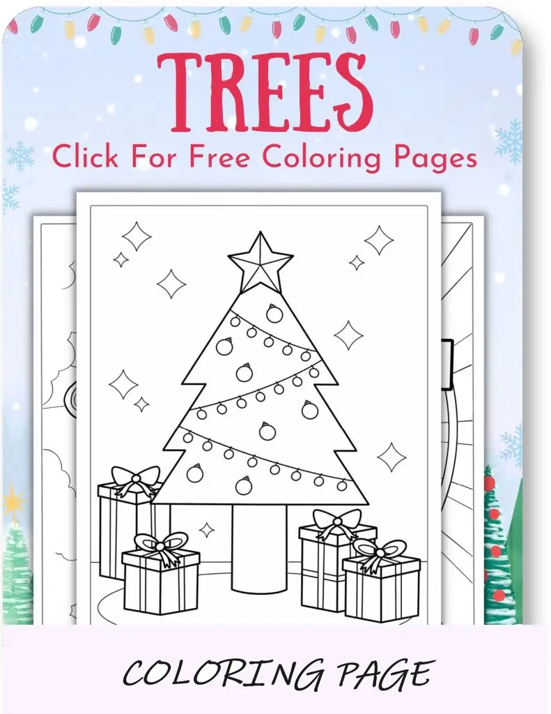 Desenhos de árvores para colorir para o Natal_
