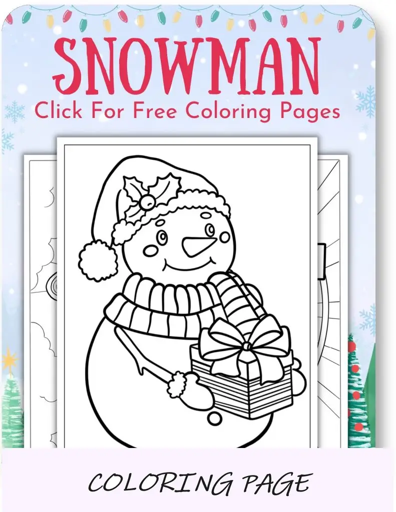 Desenhos para colorir de boneco de neve para o Natal_