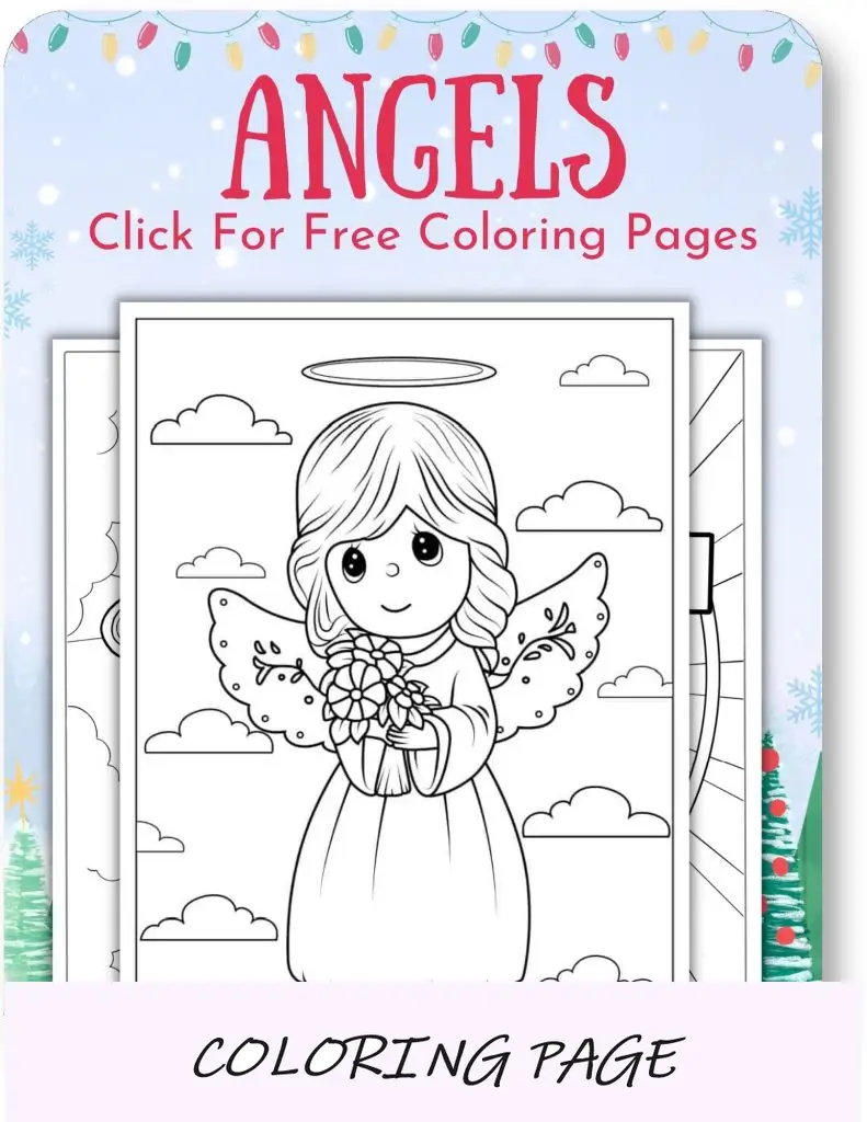 Desenhos de anjos para colorir para o Natal_