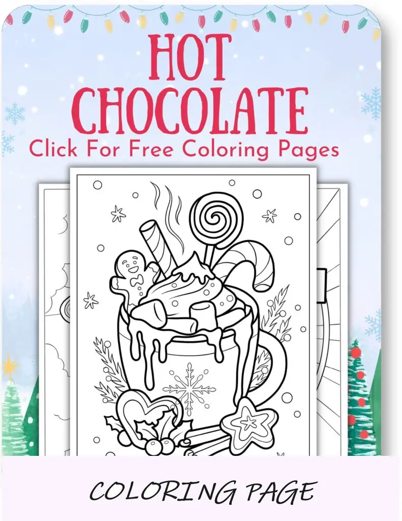 Desenhos para colorir de chocolate quente para o Natal