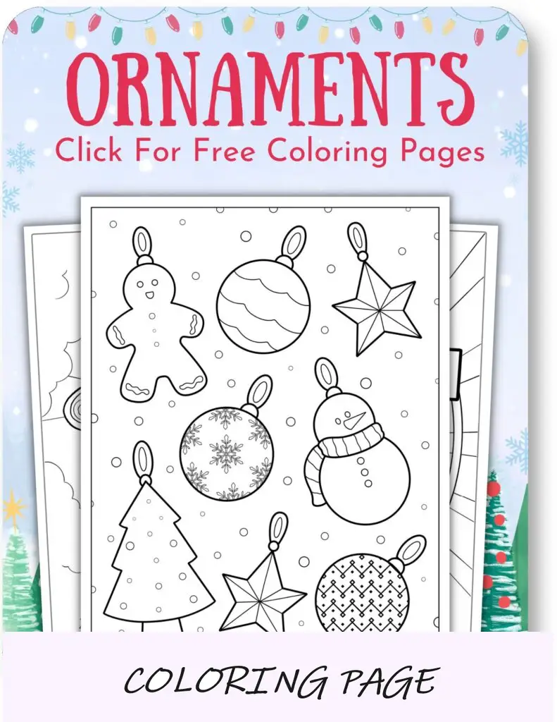 Desenhos para colorir de enfeites para o Natal