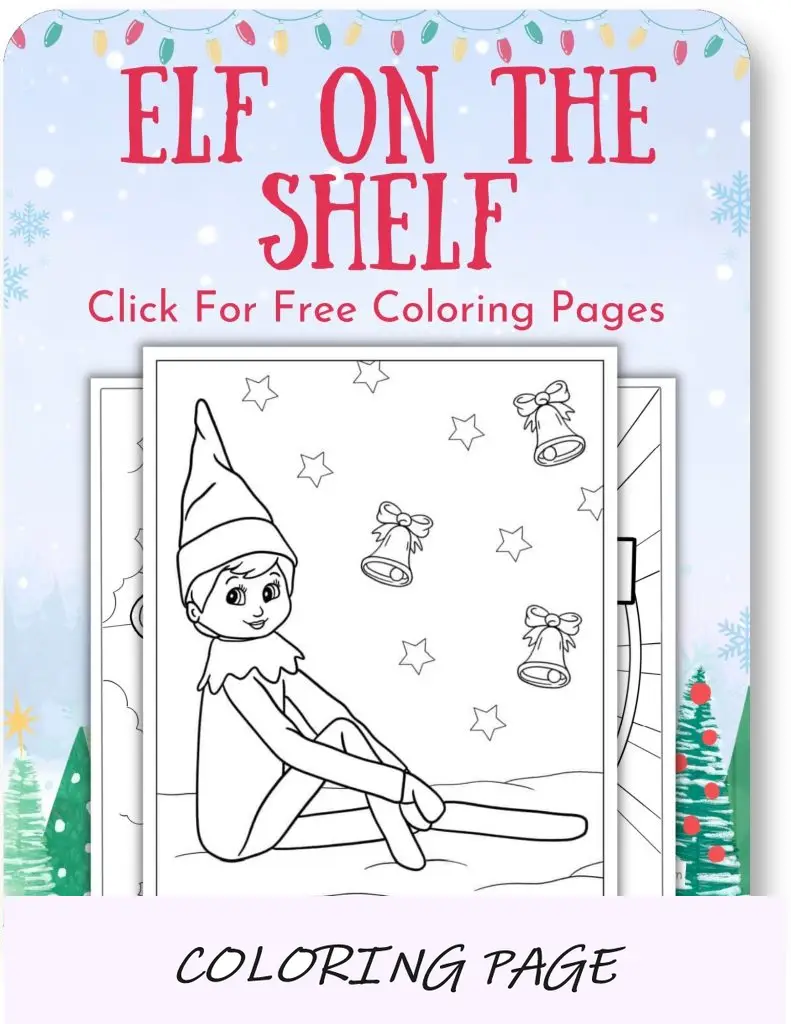 Desenhos para colorir de elfo na prateleira para o Natal_