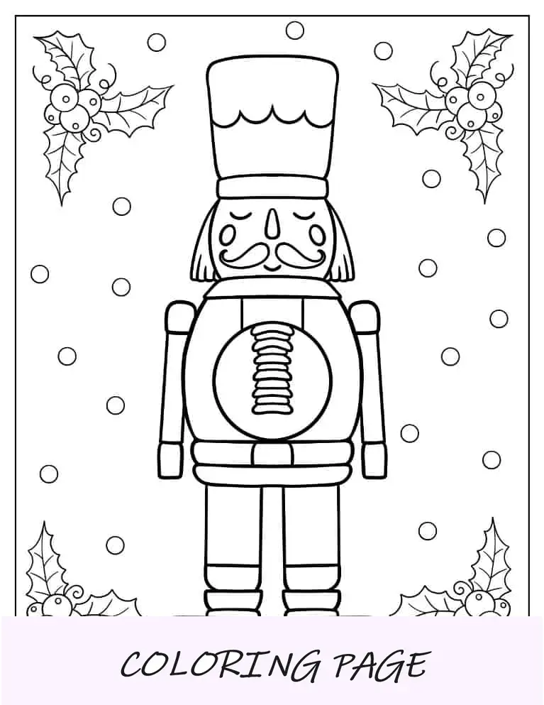 Página para colorir de Natal do Quebra-nozes Simples