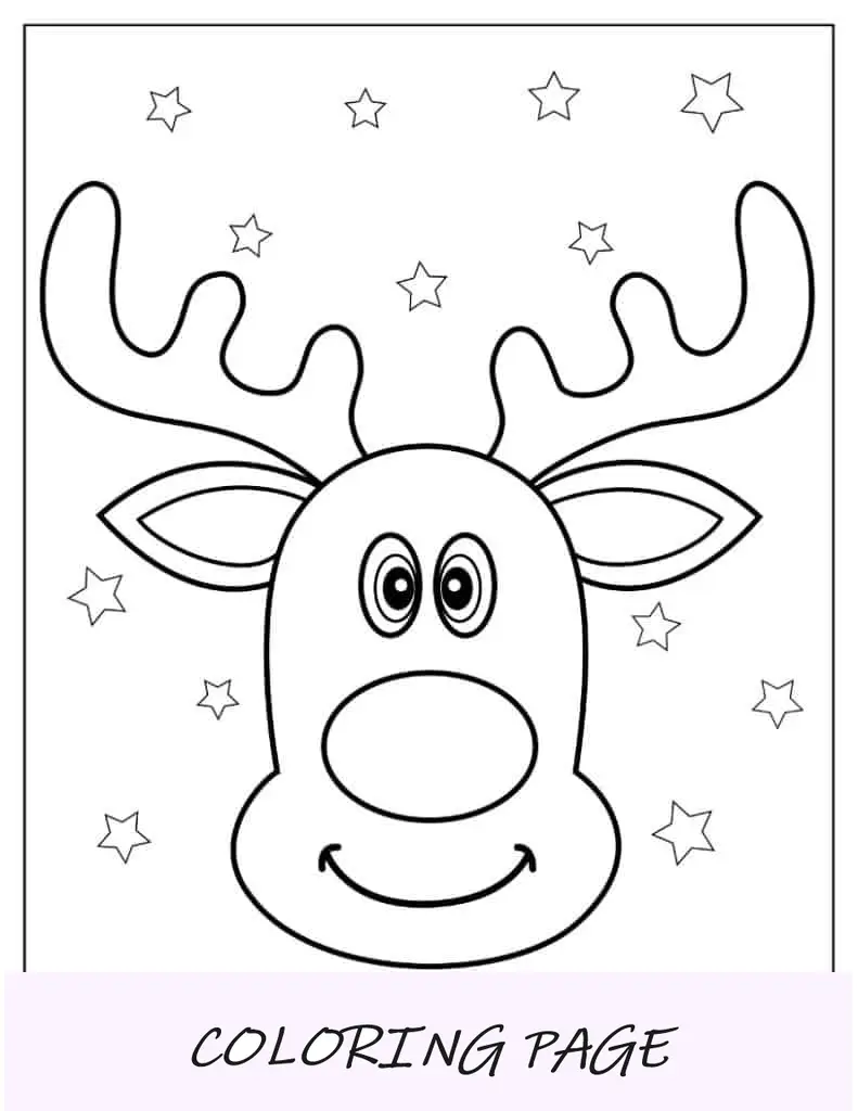 Página para colorir de Natal de Outline Of Rudolph Face