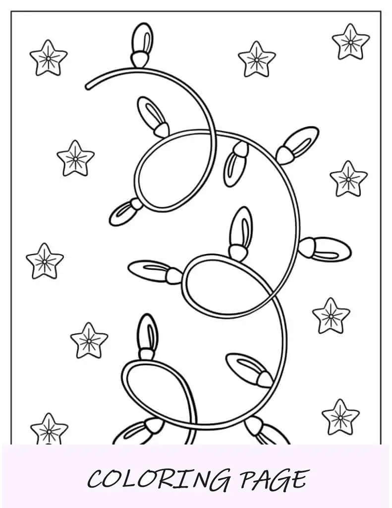 Página para colorir de Natal de Twirly Christmas Lights