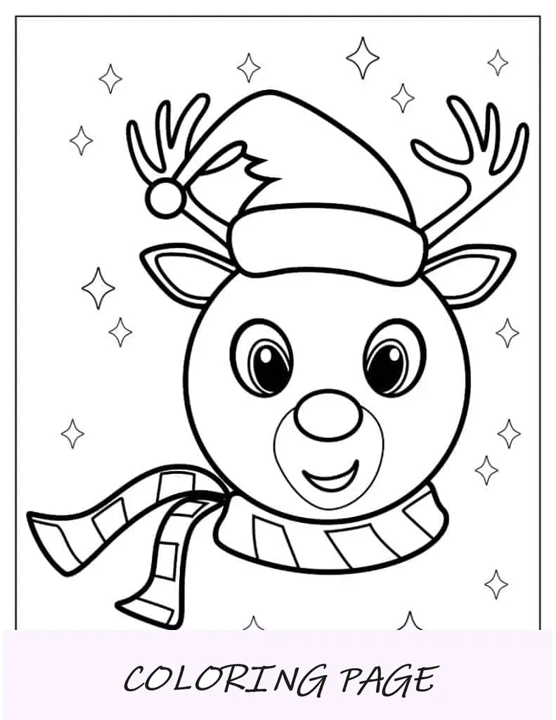 Página para colorir de Natal de Easy Rudolph