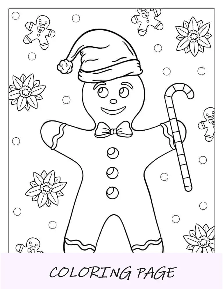 Página para colorir de Natal do Easy Gingerbread Man