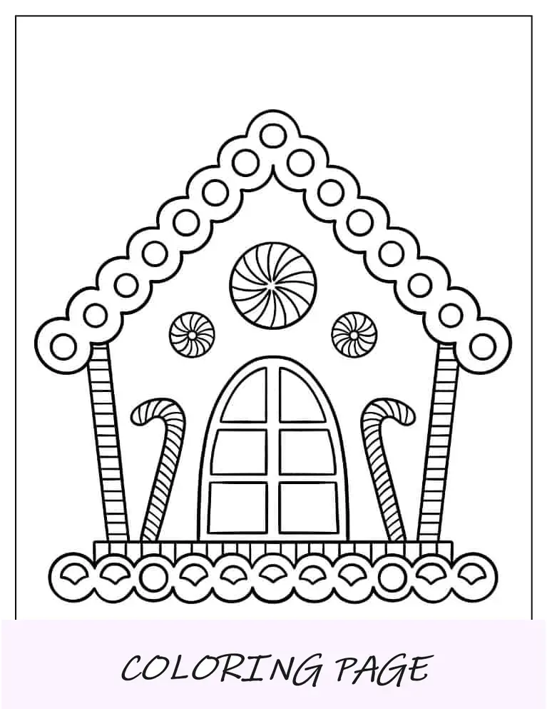 Página para colorir de Natal da Easy Gingerbread House