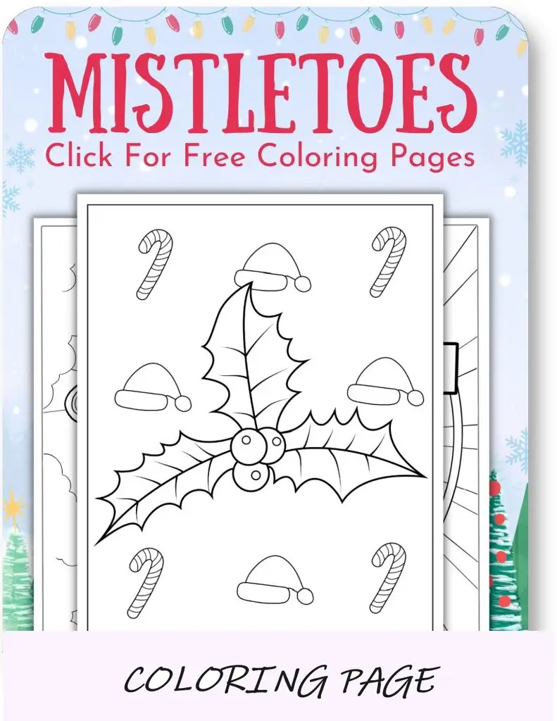 Desenhos para colorir de visco para o Natal_