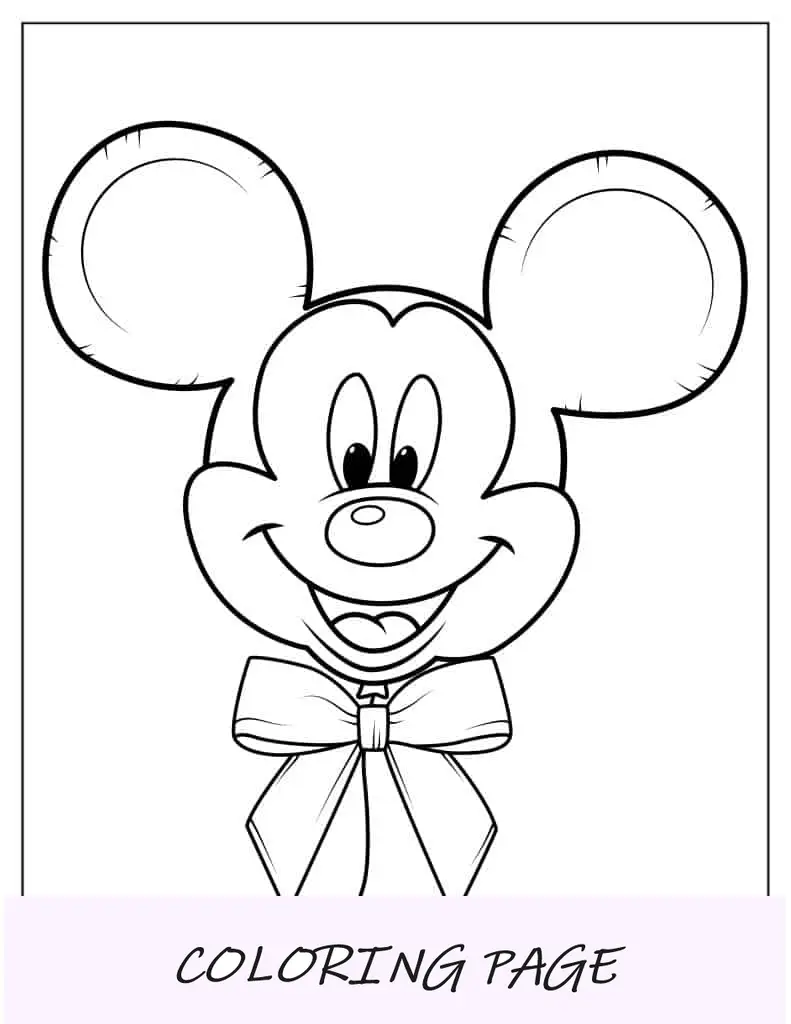 Página para colorir de balão do Mickey Mouse
