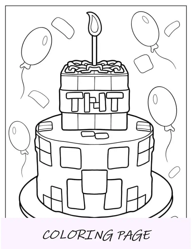 Bolo de Aniversário TNT Minecraft