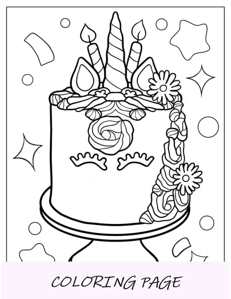 Bolo Unicórnio Kawaii Com Velas Coloridas